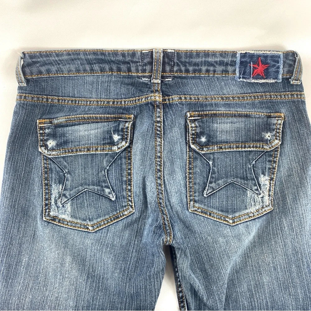 People’s Liberation flap star pocket  jeans  flare sz 32 - Picture 5 of 12